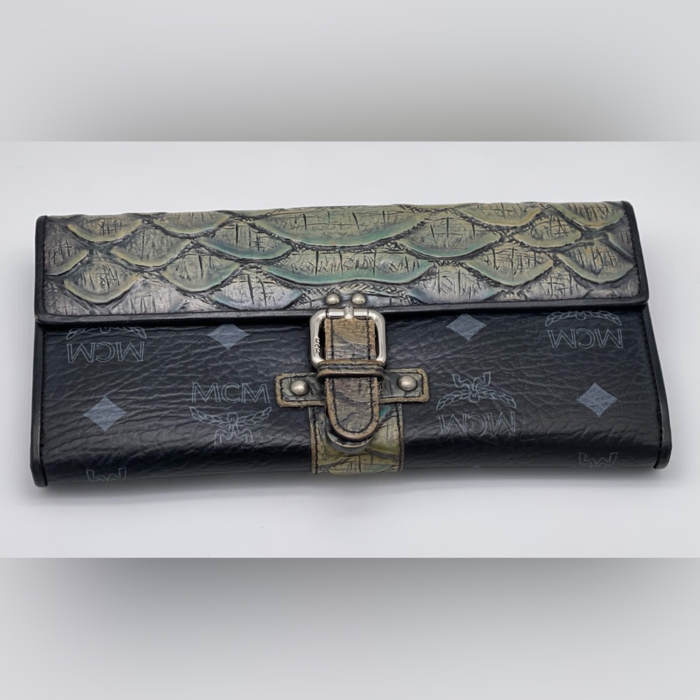 MCM BLACK WALLET EUC